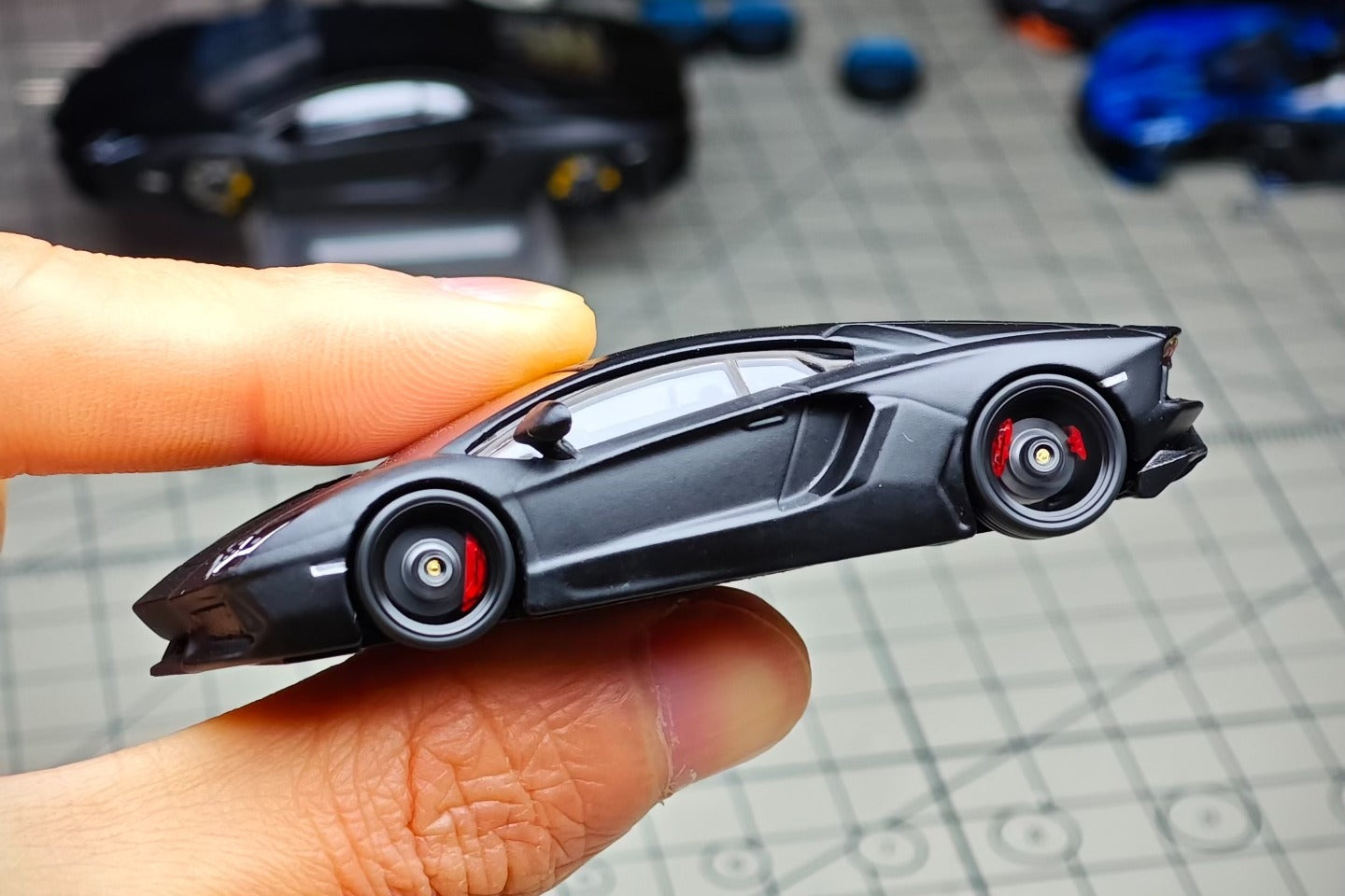 Custom modified 1:64 Lamborghini Aventador LP700-4 diecast model